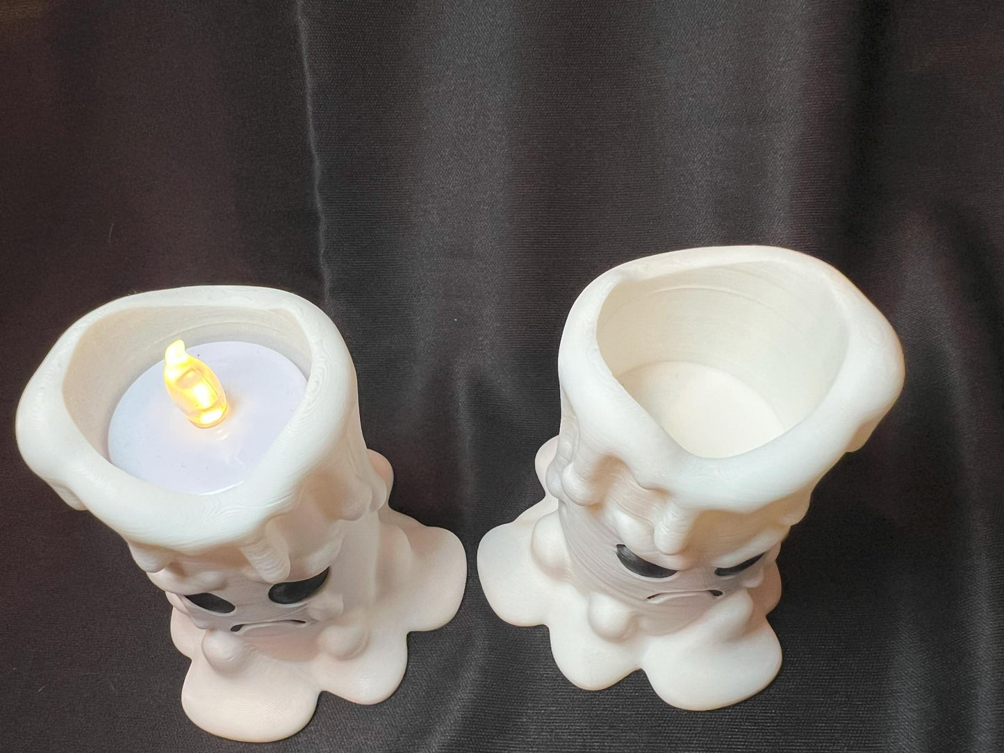 Spooky Cute 3D Printed Candle Set with Moody Faces