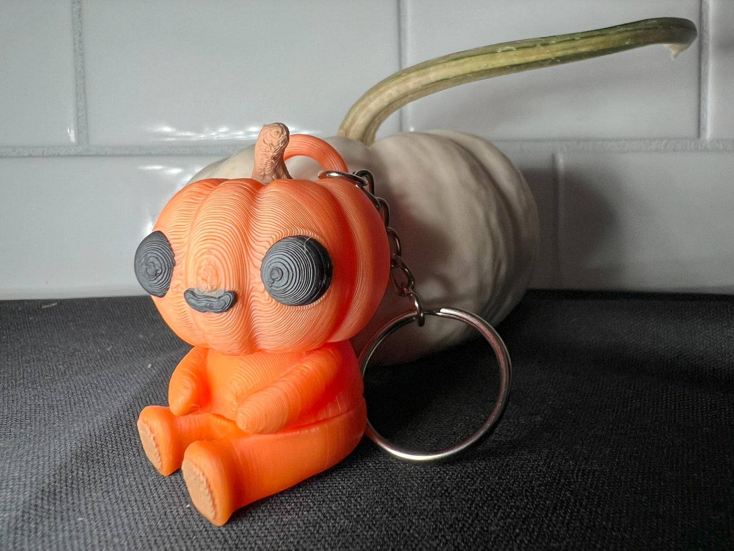 Spooky Cute Pumpkin Keychain | Wiggly Halloween Fidget Toy & Autumn Gift