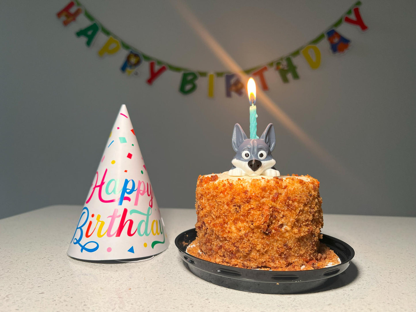 Husky Cake Topper: Wolf Dog Birthday Candle Holder