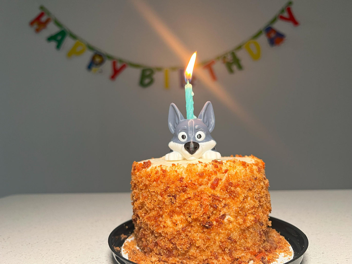 Husky Cake Topper: Wolf Dog Birthday Candle Holder