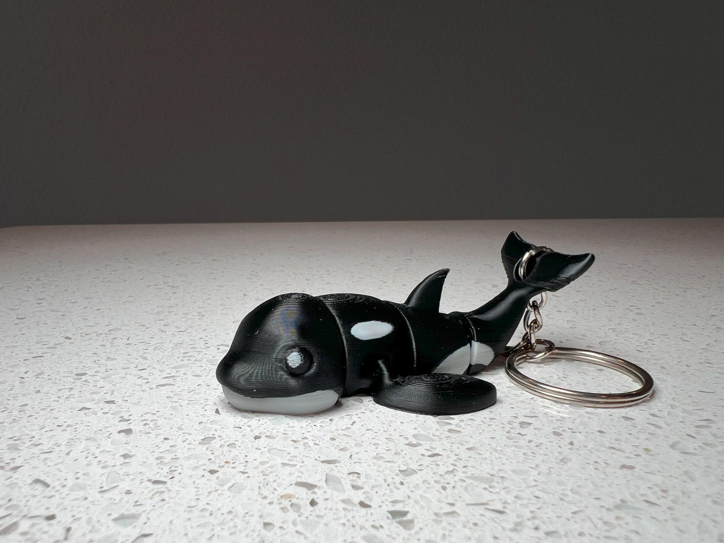 Articulated Orca & Narwhal Keychain Set: Fidget Toy Keyring