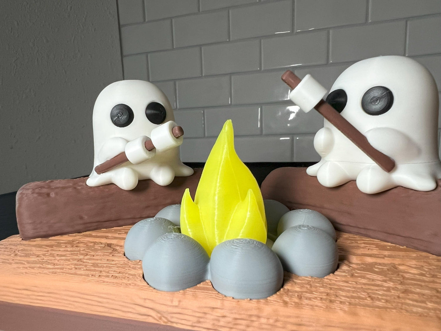 Spooky Cute Ghosts Roasting Marshmallows | Glow-in-the-Dark Campfire Decoration