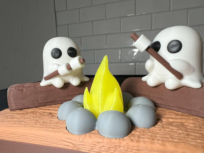 Spooky Cute Ghosts Roasting Marshmallows | Glow-in-the-Dark Campfire Decoration