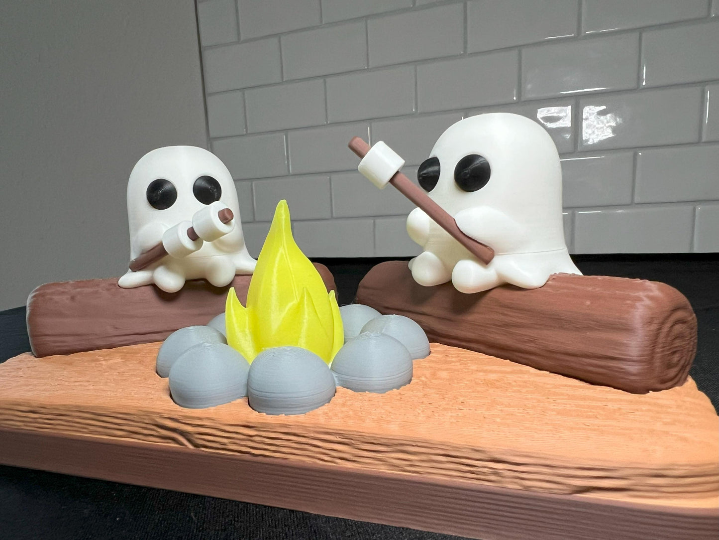 Spooky Cute Ghosts Roasting Marshmallows | Glow-in-the-Dark Campfire Decoration