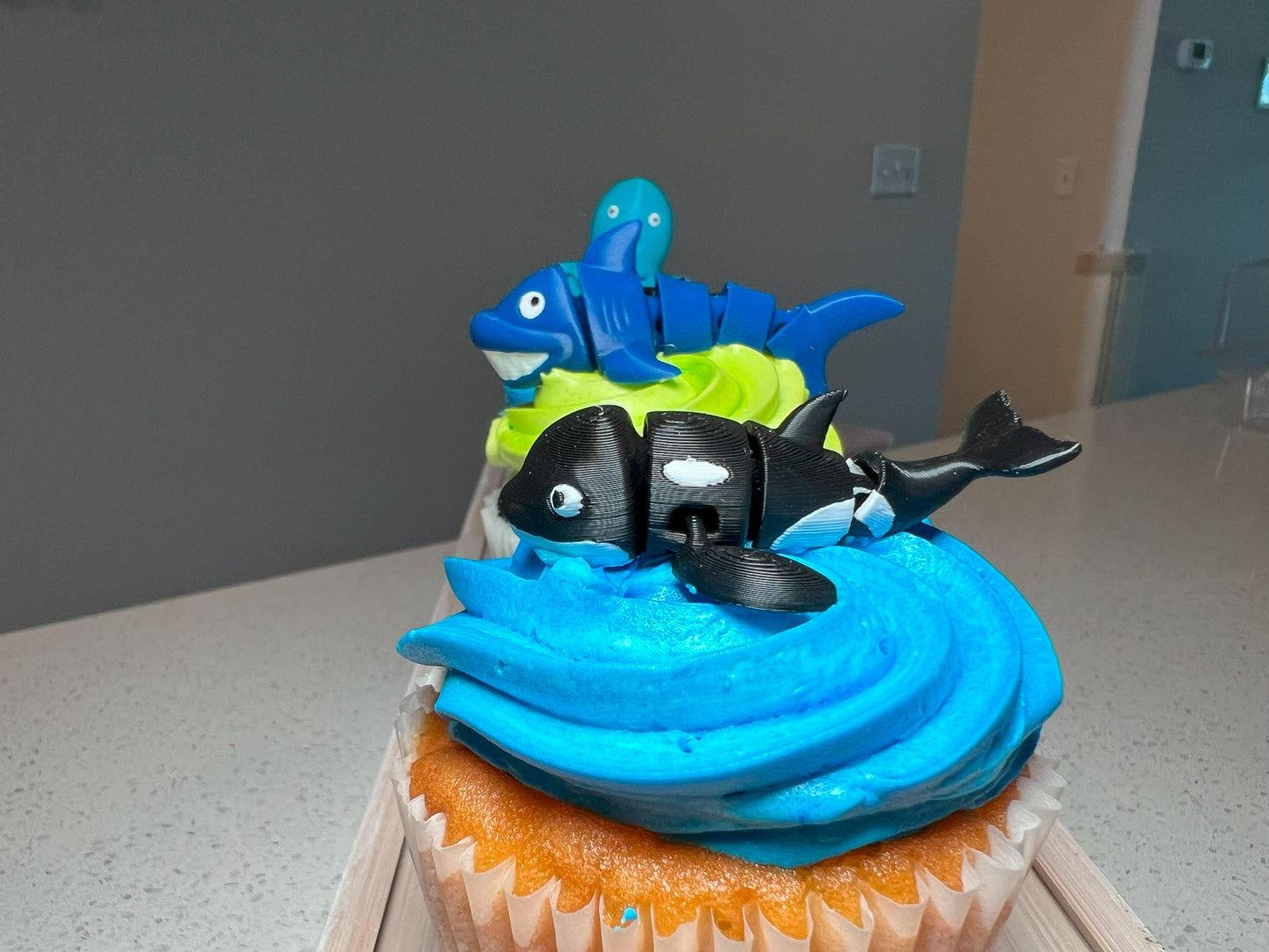 Set of 6 Sea Animal Toy Cupcake Toppers - Personalize Your Colors & Critters!