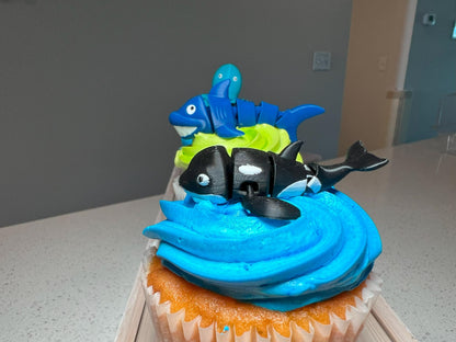 Set of 6 Sea Animal Toy Cupcake Toppers - Personalize Your Colors & Critters!