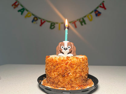 Spaniel Puppy Birthday Candle Holder Cake Topper