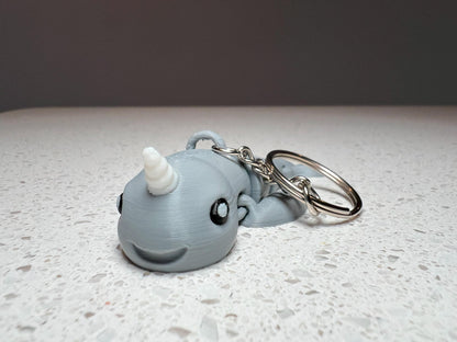 Articulated Orca & Narwhal Keychain Set: Fidget Toy Keyring