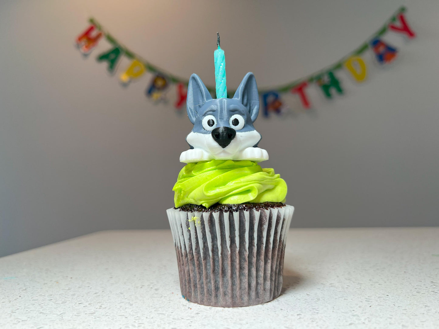 Husky Cake Topper: Wolf Dog Birthday Candle Holder
