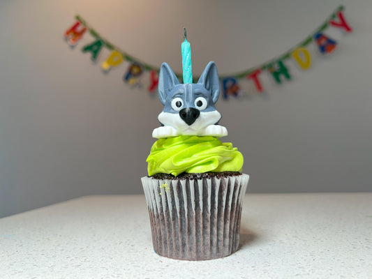 Husky Cake Topper: Wolf Dog Birthday Candle Holder
