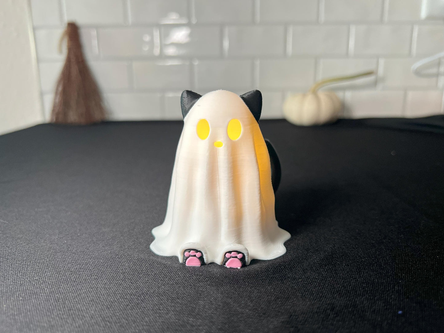Glowing Ghost Cat Tea Light | Cute Halloween Cat Decoration & Gift