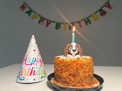 Spaniel Puppy Birthday Candle Holder Cake Topper