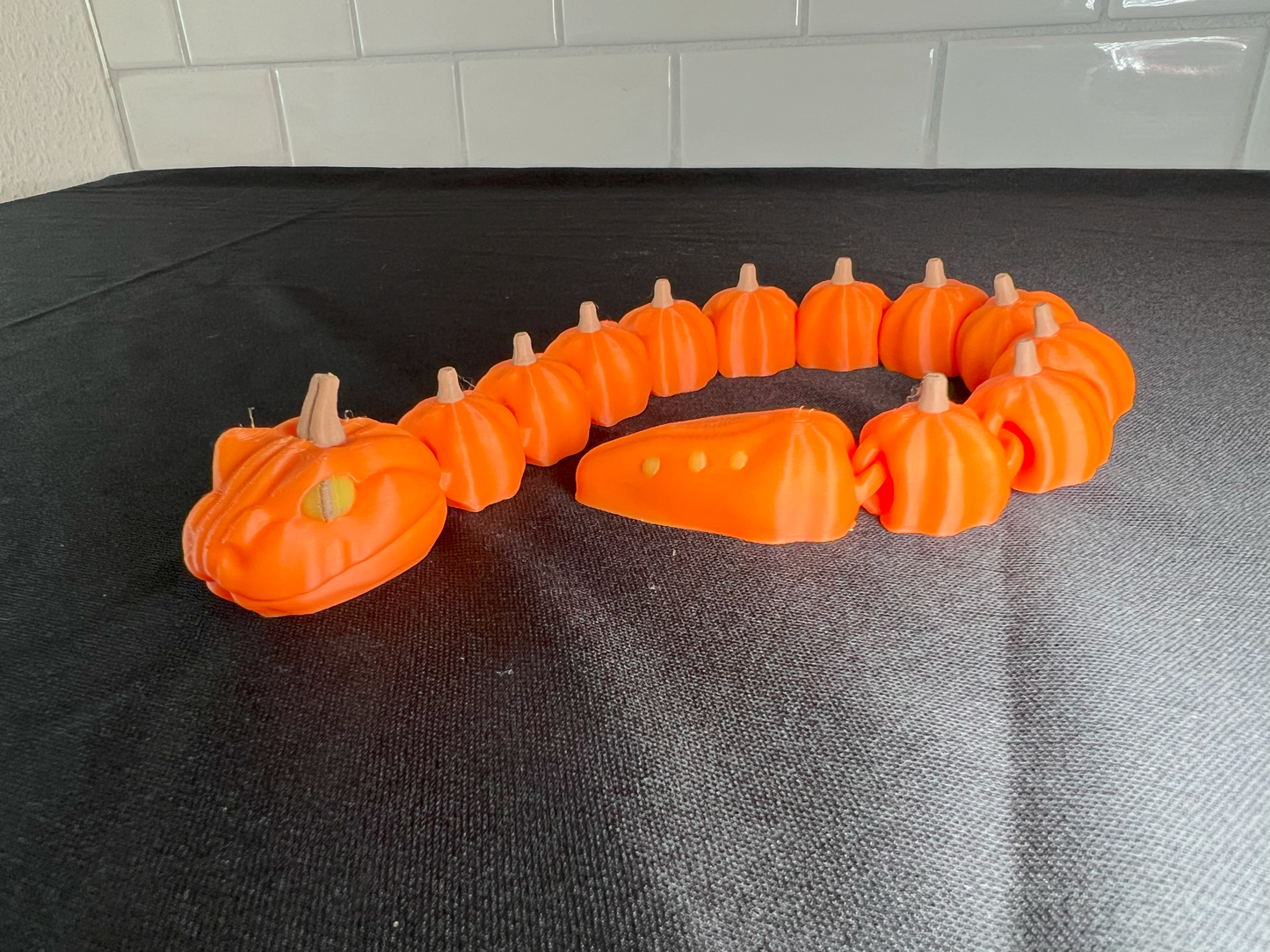 Flexible Pumpkin Snake | Unique Halloween Decoration & Glow Toy