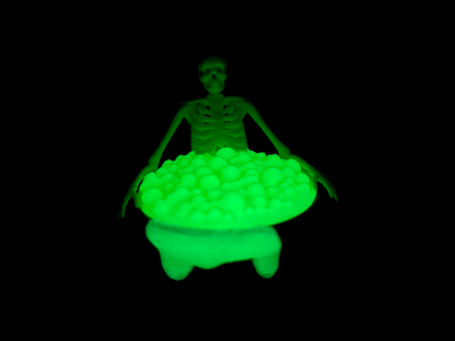Glow in the Dark Skeleton Cauldron | 3D Printed Halloween Tea Light Holder