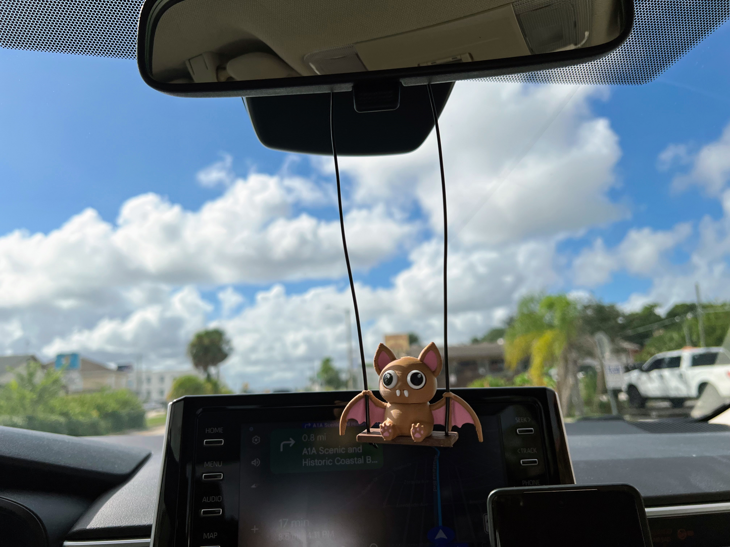 Bat Swing Buddy Car Charm - Gothic Halloween Ornament