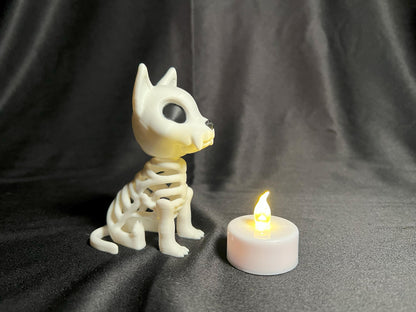 Spooky Cat Skeleton Halloween Decoration
