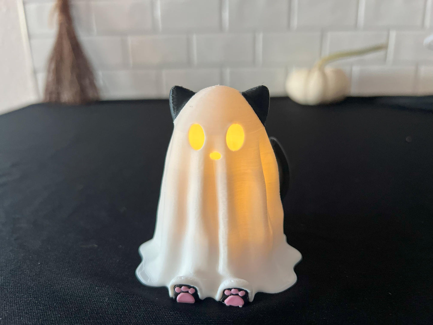 Glowing Ghost Cat Tea Light | Cute Halloween Cat Decoration & Gift
