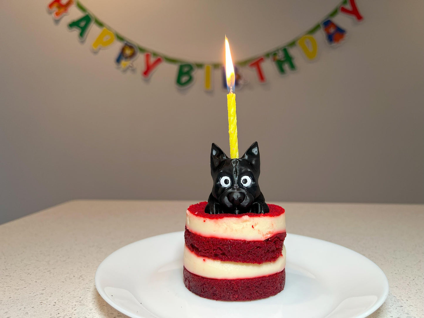 Cairn Terrier Dog Cake Topper: 3D Printed Party Decor