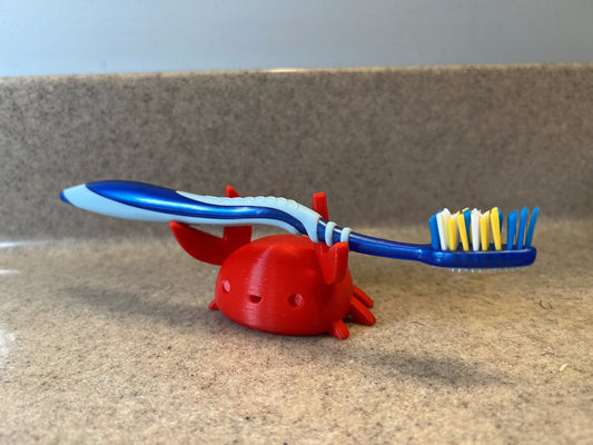 3D Printed Crab Toothbrush Holder - Adorable Bathroom Accessory - Ocean Themed Home Decor