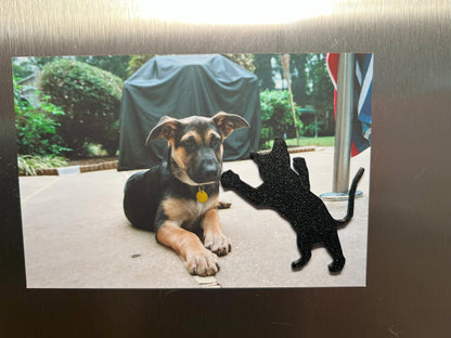 Black Cat Silhouette Magnets: Sparkle Finish, Set of 4