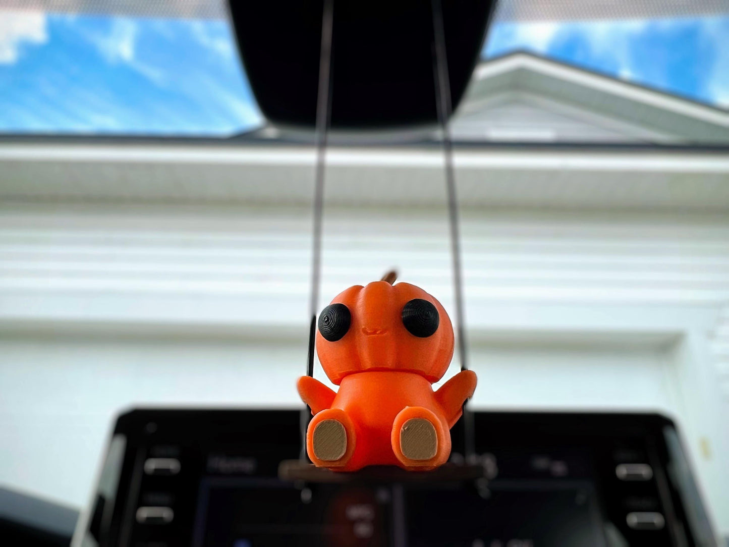 Hanging Pumpkin Swing Figurine | Autumn Car or Home Décor Gift