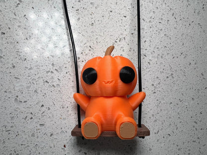 Hanging Pumpkin Swing Figurine | Autumn Car or Home Décor Gift