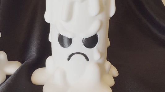 Spooky Cute 3D Printed Candle Set with Moody Faces