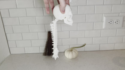 Human Skull with Articulated Spine - Gothic Halloween Decoration & Creepy Prop!