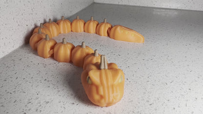 Flexible Pumpkin Snake | Unique Halloween Decoration & Glow Toy